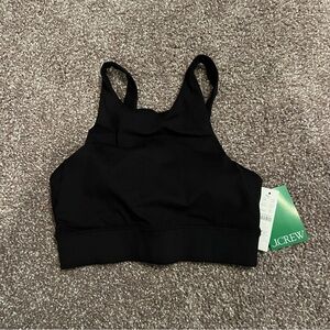 NWT XS J. Crew Classic Black Sports Bra, high neck